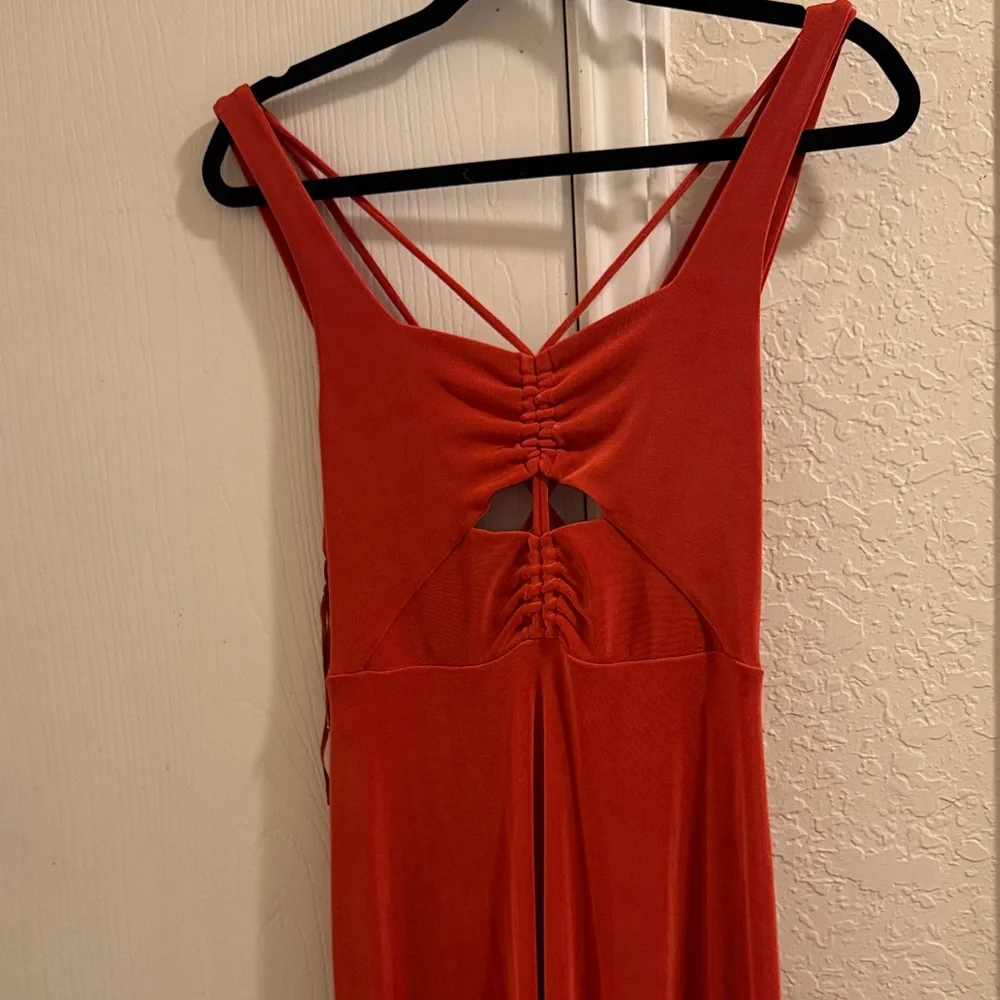 Free People Vibrant Orange Backless Dress - Picture 5 of 7